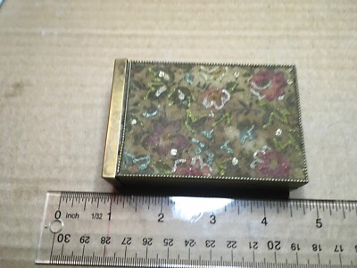 Vintage Art Deco Flower Sand Design & Brass lidded Cigarette Case by Marhill 