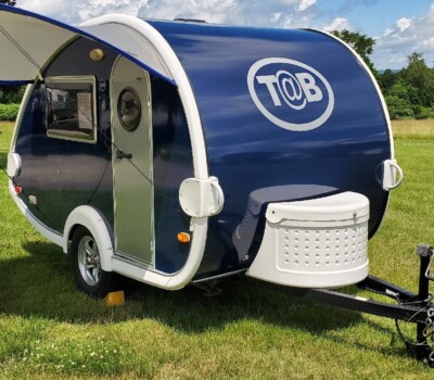 T@B Tab Teardrop Camper Trailer front replacement Body Decal Sticker SILVER