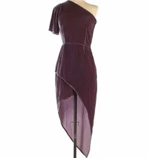 $299 Young Fabulous & Broke Women's Gray One-Shoulder Cocktail Wrap Dress Size S