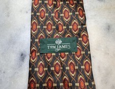 Tom James 100% Silk Geometric Tie Made in USA