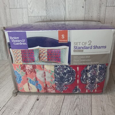 Better Homes & Garden Standard  Shams  20 x28  Global Tiles Floral New