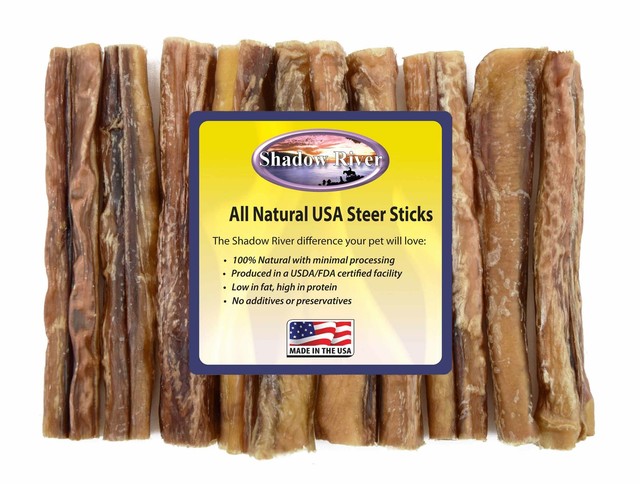 10 Count 6" JUMBO Shadow River USA STEER Bully Sticks Dog Treats Chew
