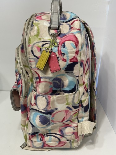 Coach Rucksack Mohn Ikat mit 2 authentischen Charms 19872 ""16Hx"" 12Lx"" 8W selten!!! - Bild 4 von 15
