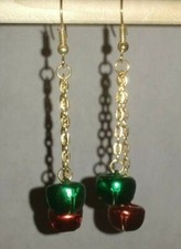 Handmade Jingle Bell Xmas/Christmas Fishhook Earrings