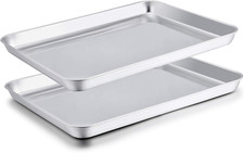TeamFar Baking Sheet Set of 2, Baking Pans Tray Cookie Sheet Stainless Steel,