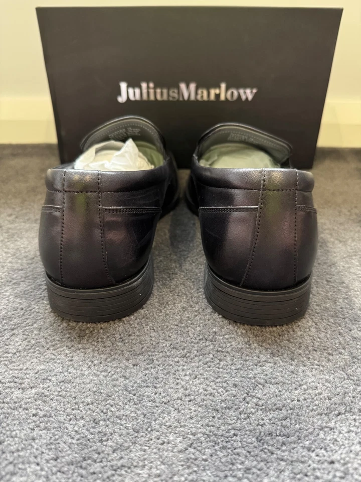 JULIUS MARLOW ENMASCARADO NEGRO SIN CORDONES VESTIDO FORMAL ZAPATO DE TRABAJO - TALLA 10 PARA HOMBRE - NUEVO EN CAJA Foto 4 de 4