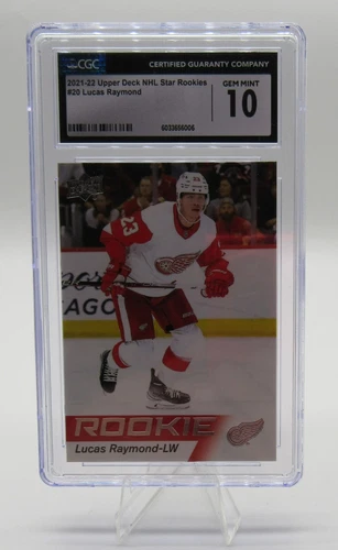 Upper deck 2021-22 NHL Star Rookies Lucas Raymond #20 CGC Graded Gem Mint 10