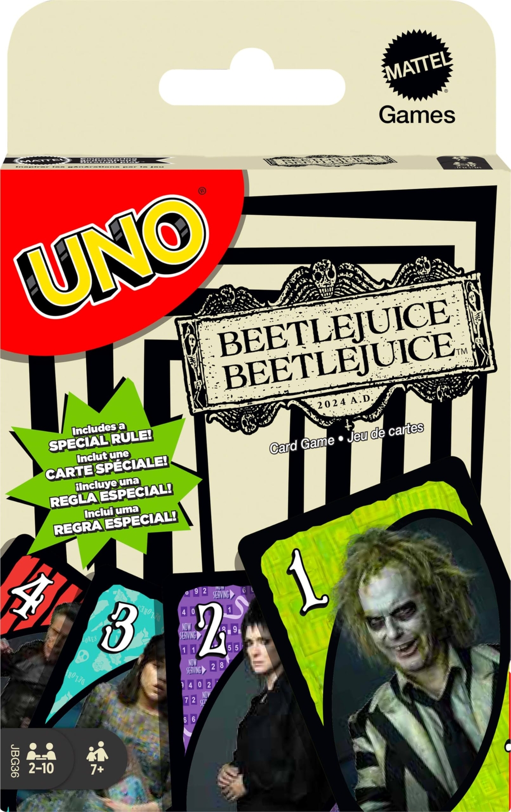 Mattel Games UNO Beetlejuice Card Game for Kids, Adults & Family with Deck & Spe