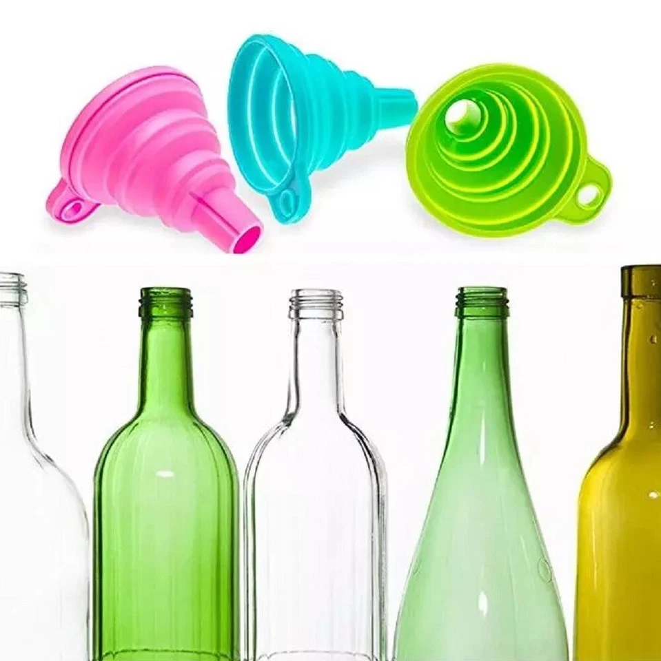 Набор из 6 складных силиконовых воронок — складные кухонные воронки для переноса жидкости - Изображение 3 из 4