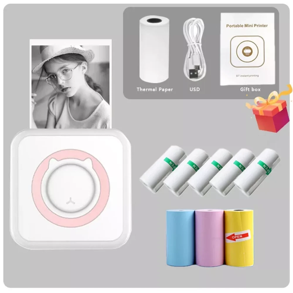 Bluetooth Photo Printer Compact Pocket-Sized Mini Thermal Printer