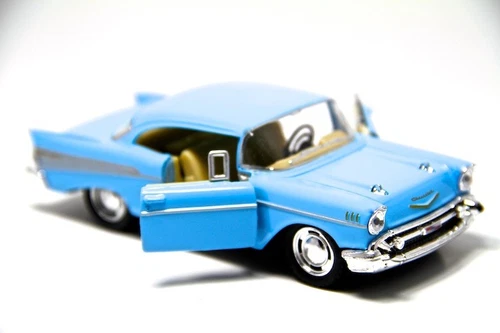 NEW 5" Kinsmart 1957 Chevrolet Bel Air Diecast Model Toy Car 1:40 Chevy Blue