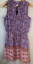 Gap Womens Dress Size XS Floral High Blouson Waist Sleeveless Pintuck Pleated