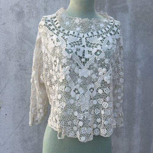 Antique irish crochet lace - Gem