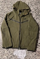 Nike Tech Hoodie Size Large Olive Green (Has Broken Zipper )