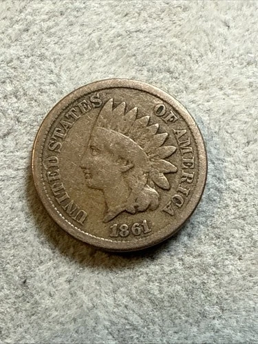 1861 Indian Head Cent Penny - Very Good Condition - 7812