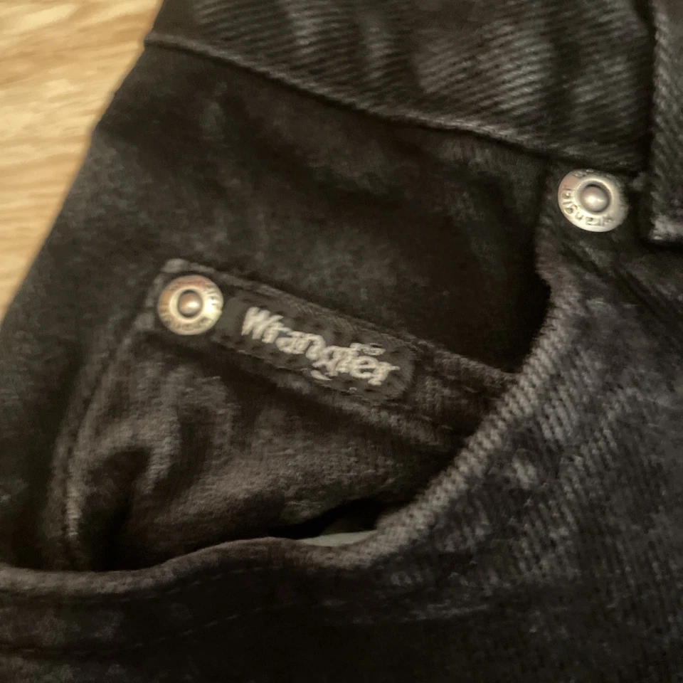 Vintage Black Wrangler Jeans 4t Zipper/Button Fly 100% Cotton Denim Pants - Image 2 of 4