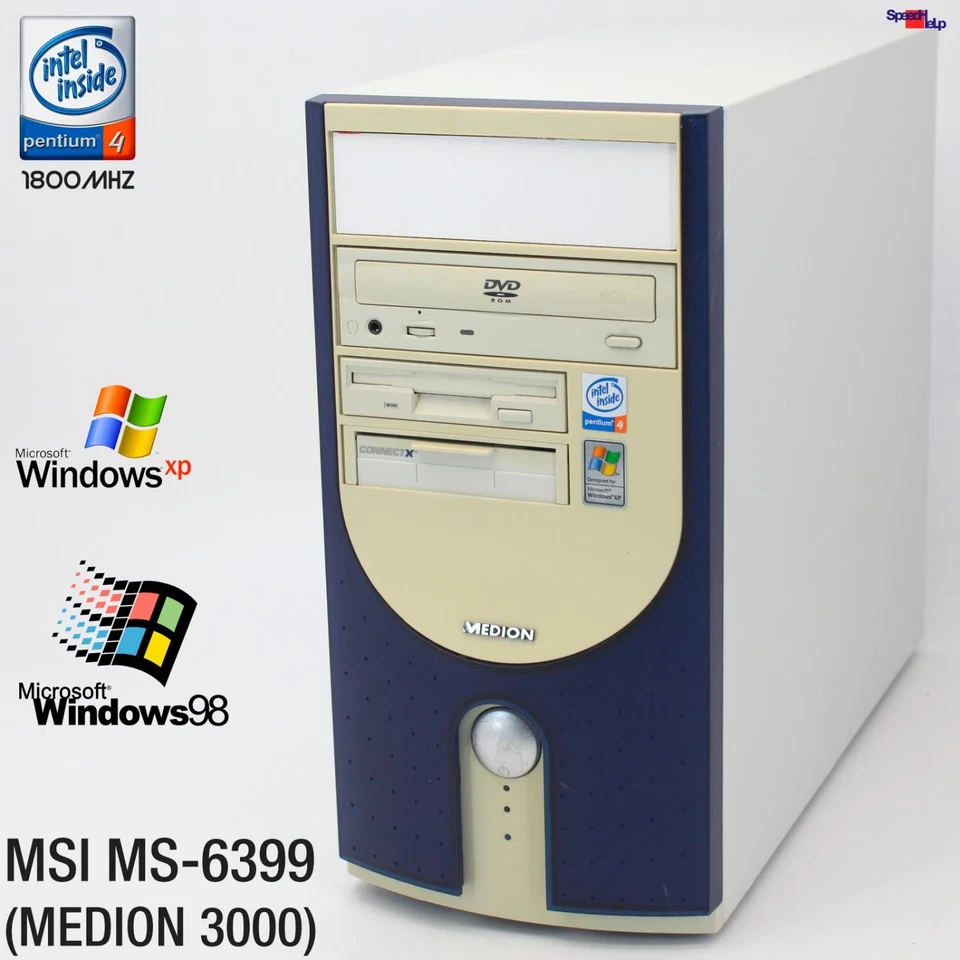 MSI MS-6399 MEDION 3000 COMPUTER PC PARALLEL WINDOWS 98 GEFORCE 3 Ti 200 GAMES