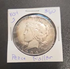 1934 Peace Dollar $1 Silver Coin 0.900 Fine Uncertified Ungraded 2x2
