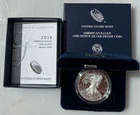 2019-S Proof $1 American Silver Eagle Box, OGP & COA