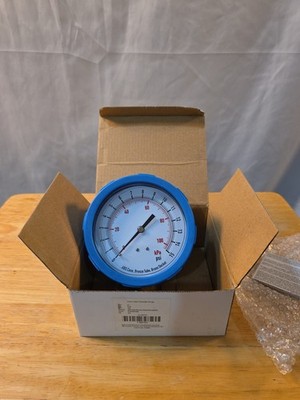 Grainger 4EFG1 Color Case Pressure Gauge 4'' 0-15 PSI 1/4 NPT Dry Blue New