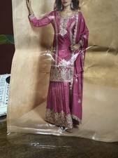 Indian Party Wear / Embrioded Shirt Plazzo Dupatta