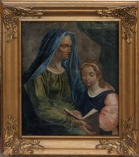 68  Sant’Anna e la Madonna bambina. Dipinto ad olio su tela dell’Ottocento