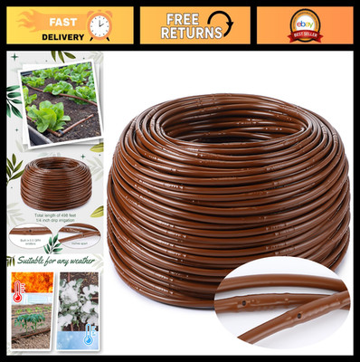 1/4'' Drip Irrigation Tubing 498ft Garden Watering Hose with 9.8'' Emitter Spacing
