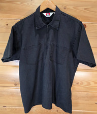 Vintage Ben Davis Work Shirt 1/4 Zip Black Pockets Lightweight Talon Zipper