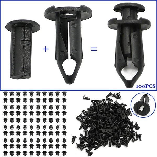 100X Kunststoff Befestigungsclips 8Mm Push Pin Niet FüR ATV Verkleidung-image
