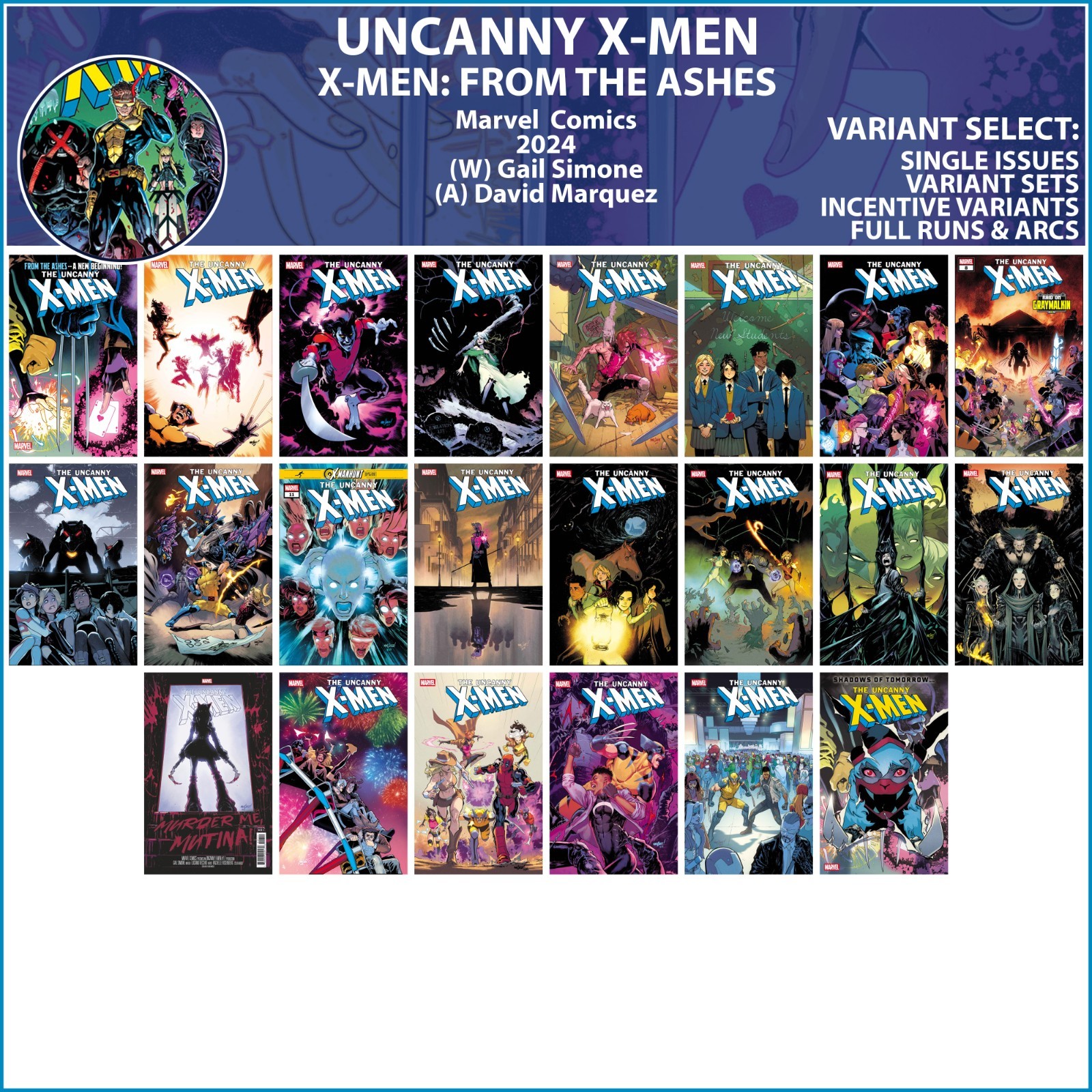 Uncanny X-Men (2024) #1-13 14 15 16 17 18 19 20 21 22 Marvel Comics COVER SELECT