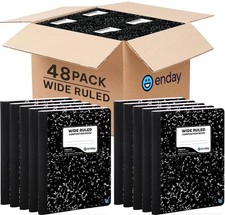 Bulk Composition Notebooks Wide Ruled - 48 Pack, 100 Sheets Each, Marble Design