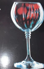 4 Wine Glasses Bohemian Crystal Boxed Optic Premium Burgundy L In Box #ats