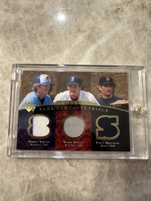 2007 UD Premier Rare Remnants Triple /25 Robin Yount Wade Boggs Paul Molitor SP