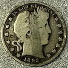 1892-P Barber Silver Half Dollar
