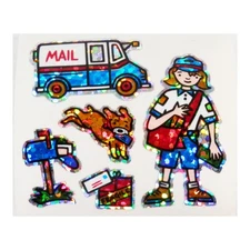 2000s Hambly Holographic Postal Office Worker Single Sticker Sheet 1.5"  Jobs