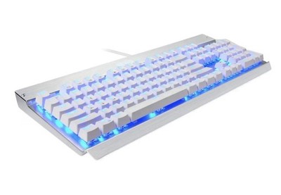 EagleTec KG011 Mechanical Keyboard Wired Ergonomic White Keyboard Blue LED