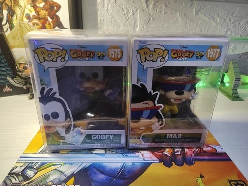 Funko Pop! Disney A Goofy Movie, Goofy #1575 & Max # 1577 Both In Protectors