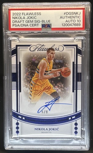 2022-23 Panini Flawless Nikola Jokic Draft Gem Signatures Blue Auto #/8 PSA AUTH
