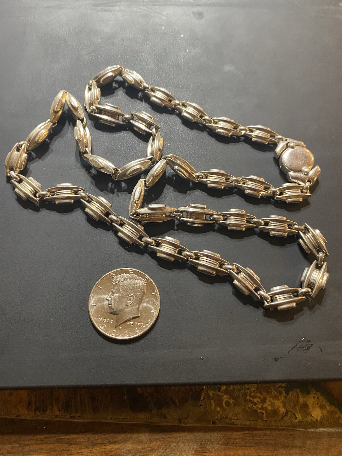 Sterling Silver Solid 925 Chain Link Necklace Hea… - image 5