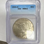 1934-D Peace Dollar $1 Silver 0.9 Business Strike ICG MS63 KM#150