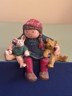 Peter Fagan Annekabouke Edge Sitting Girl with Rabbit and Bear AB302