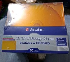 NEW Sealed Verbatim CD and DVD Storage Slim Jewel Cases 50 Pack Multi-Color NNN