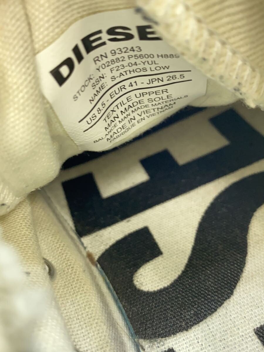 US8.5 DIESEL S-ATHOS LOW Damaged Low ut Sneakers WHT anvas F23-04-YUL thumbnail 5