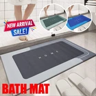 Non Slip Bath Mat Small Large Bathroom Rug Water Absorbent Toilet Pedestal Mat