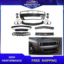 New Front Bumper Cover Grille Kit W/ Fog Lights For 2015-2023 Dodge Challenger