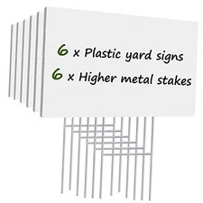 Blank Yard Signs with Stakes, Pack Lawn Signs Corrugated Plastic 17x12 6