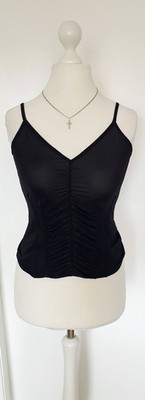 Top NLY Trend schwarz Netz Tüll Größe S Gothic transparent