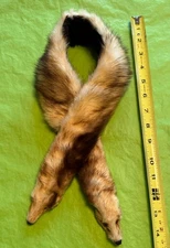 Vintage 2 Full Body Ferret Cream +  Brown Pelts Collar  Scarf 29"
