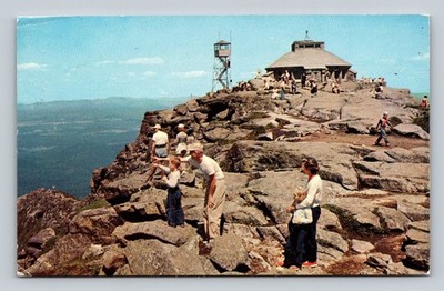 Vintage Stone Shelter House Postcard Whiteface Mountain NY 1961