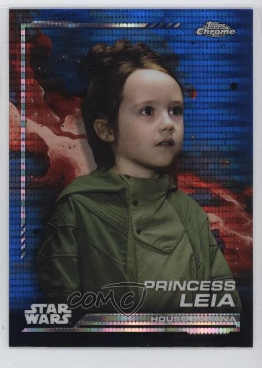 2024 Chrome Star Wars Blaster Blue Pulsar Refractor Princess Leia Organa #69 uk2